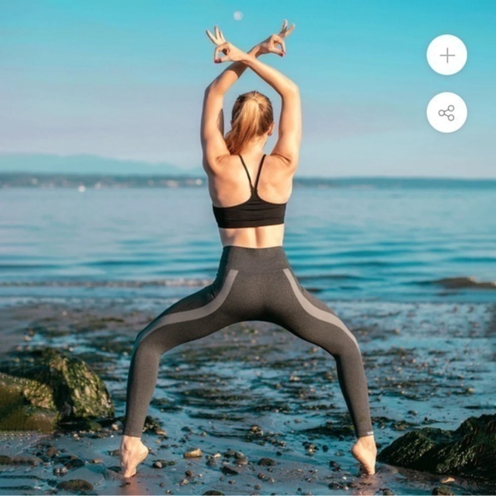 tema athletics high waist compression tuxedo twist seamless leggings